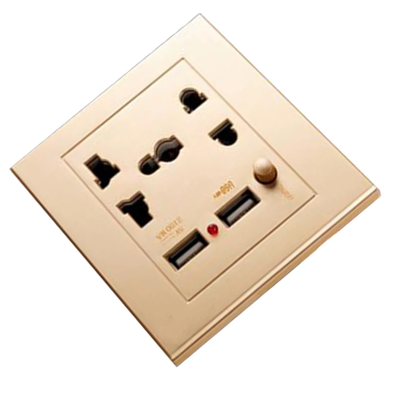 

USB Wall Socket Electrical Plug Dual Charging PC Indoor AC 110-265V Panel 10A