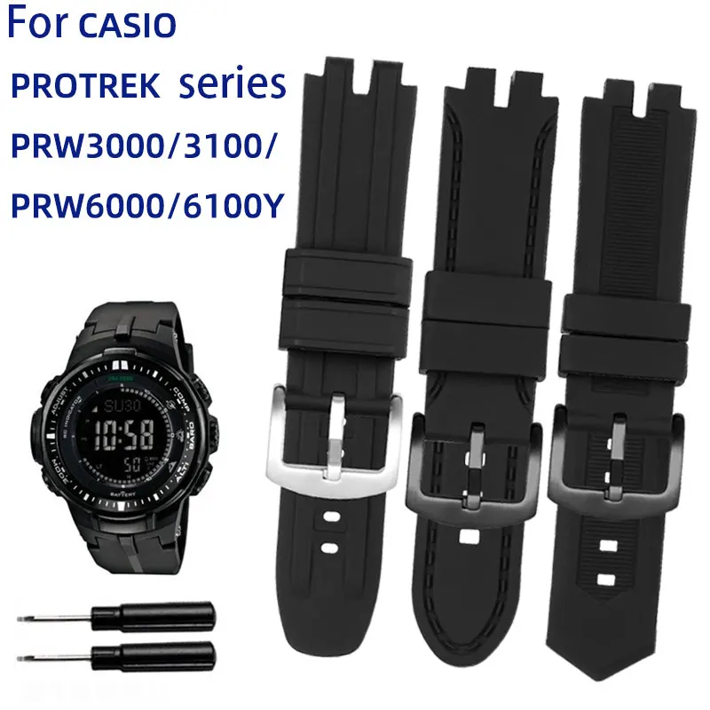

Silicone watchband for Casio Watch Strap prg-300 / prw-6000 / 6100 / 3100 / 3000 modified silicooof Bracelet watch accessories