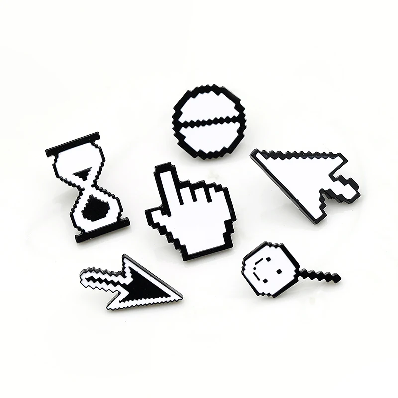 Cursor Enamel Pin White Window Icons Arrow/Hand Cursors Brooches Computer Cursor Badges Jackets Lapel Pin Fashion Jewelry Gifts|Brooches| - AliExpress