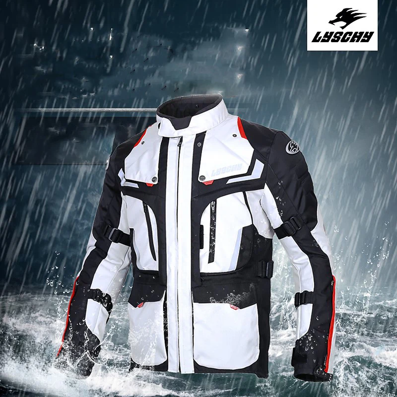 US $96.62 LYSCHY 4 Seasons Waterproof Motorcycle Jacket amp Pants Mens Motorcycle Racing Cycling Breathable Multifunction Protective Suit