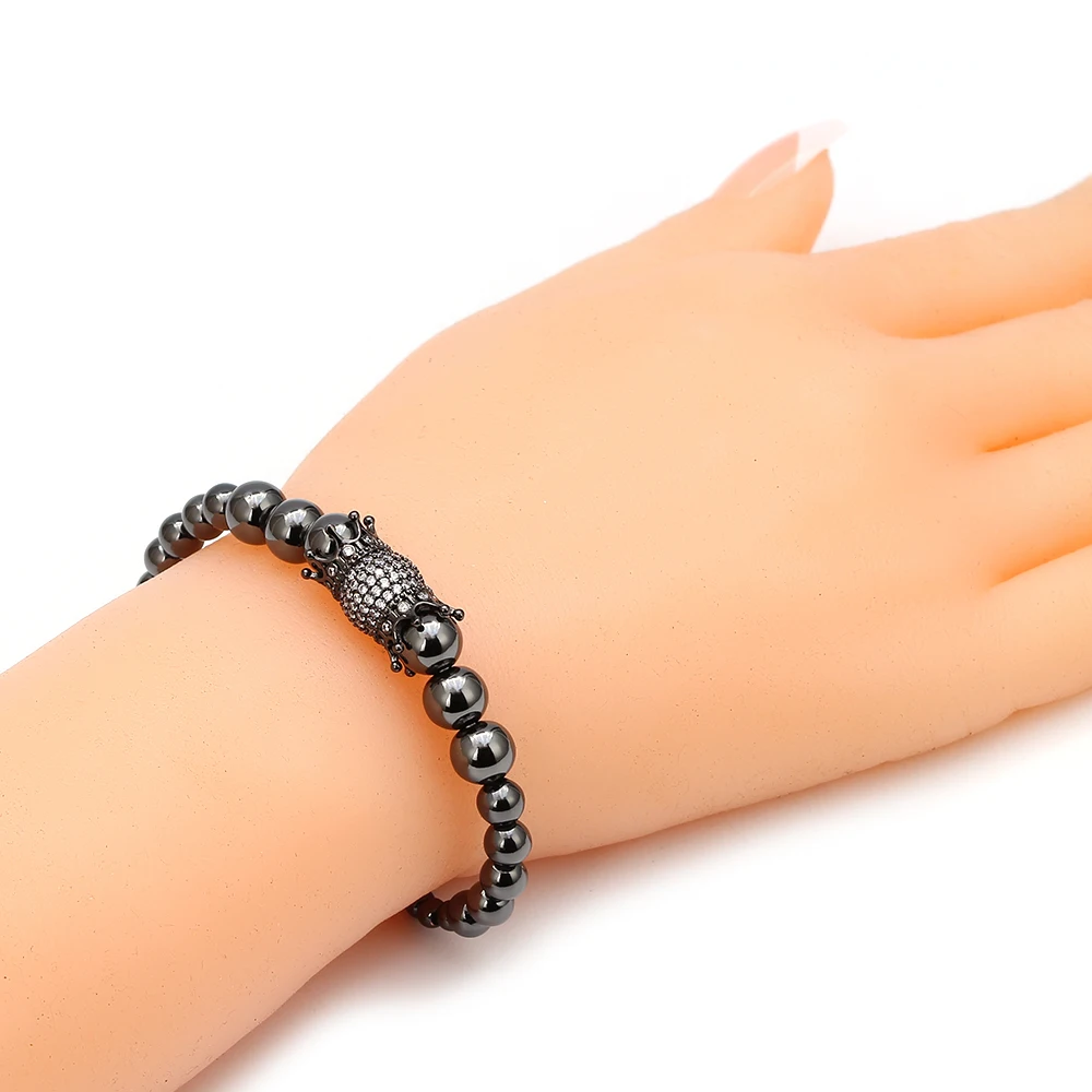 MEIBEADS 1 шт. CZ Циркон Роскошный Королевский браслет с шармом с короной мужской золотой Плетеный Регулируемый мужской браслет для хип-хопа ювелирный подарок BD21