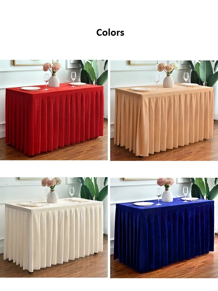 Hotel Conference Tablecloth Velvet Table Skirting Cover
