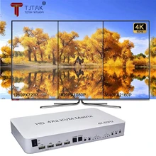 

4x2 4K HDMI KVM Matrix Audio Video Switch Splitter 4 In 2 Monitor Dual Display 4K 60Hz USB 2.0 Keyboard Mouse Control 4 Computer