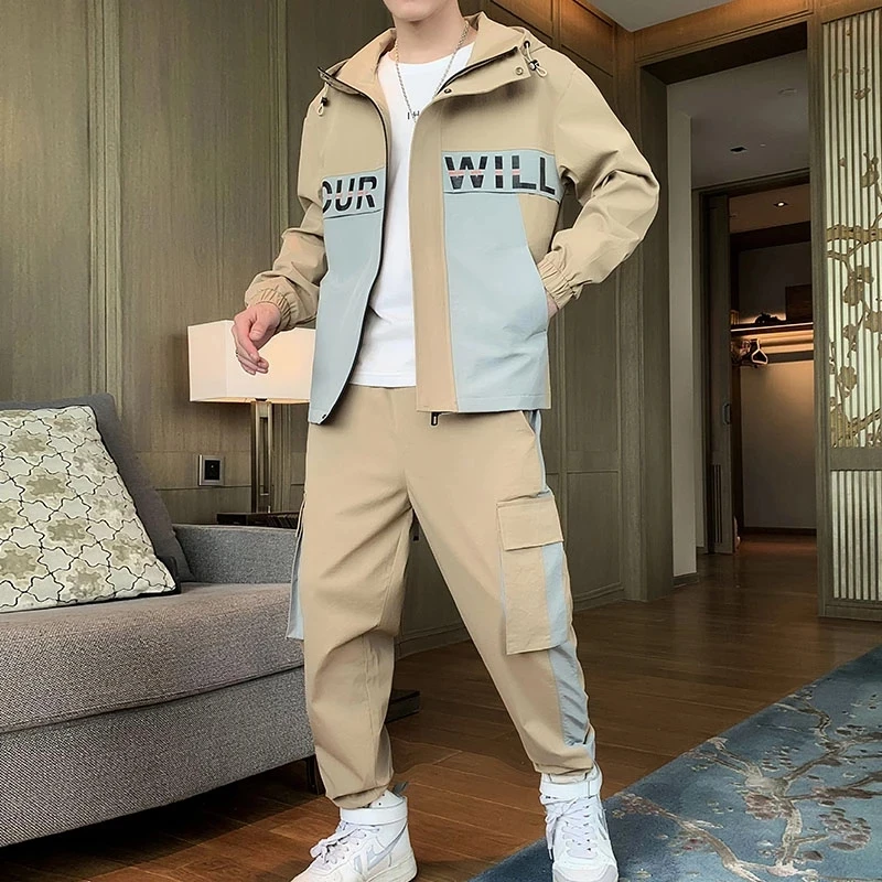 Tute moda uomo 2022 nuovi uomini Hip Hop tuta da uomo abiti Patchwork  maschili felpe pantaloni sportivi set di tute|Men's Sets| - AliExpress