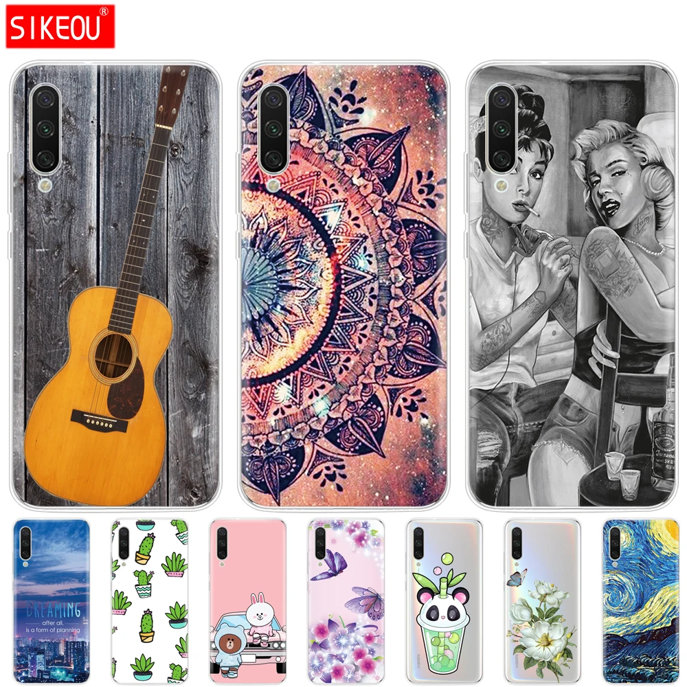 Силиконовый чехол для Xiaomi mi A3, чехол с полной защитой, мягкая задняя крышка из ТПУ, чехол для телефона s для Xio mi A3, бампер, кошечка, цветок