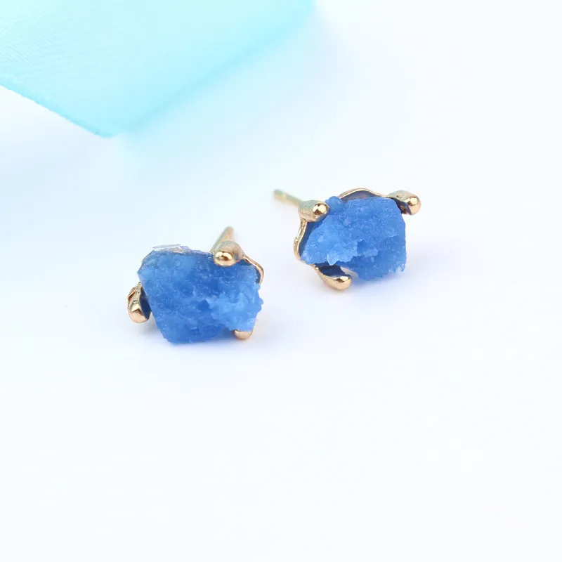 Simple Little Cute Bijoux Female Piercing Earrings For Women Jewelry Trendy Irregular Druzy Resin Small Stud Earrings Gift J101 (7)