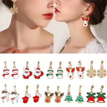 

FENGRISE Snowman Christmas Earrings Christmas Decor for Home Christmas 2020 Ornaments Xmas Gifts Navidad Happy New Year 2021