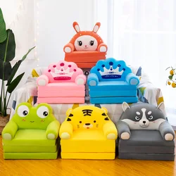 Canapé lit pliant à trois couches pour enfants, siège couronne de dessin animé à la mode, tabouret mignon pour bébé, coussin de maternelle, fauteuil paresseux 