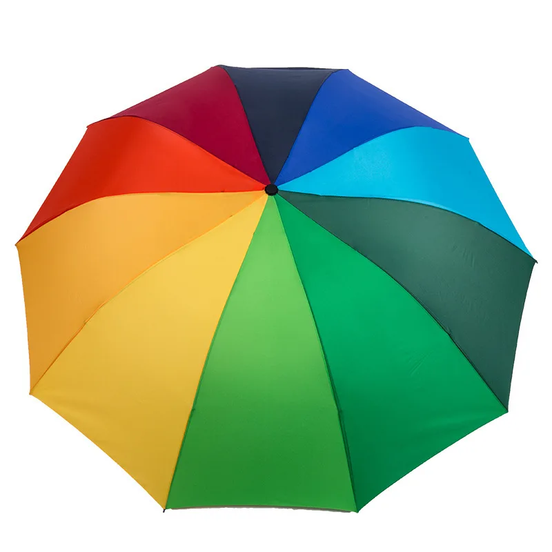 

Rainbow Three-fold Umbrella Gift Insurance Advertisement Printing Customizable Logo Advertising Umbrella