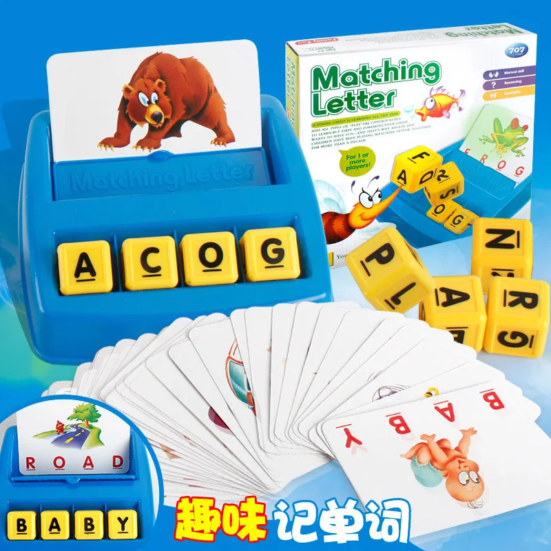 

707-18 Remember Word Fun to Learn Word Educational Lettered Collocation Happy Learning English Early Childhood Educational Toy B