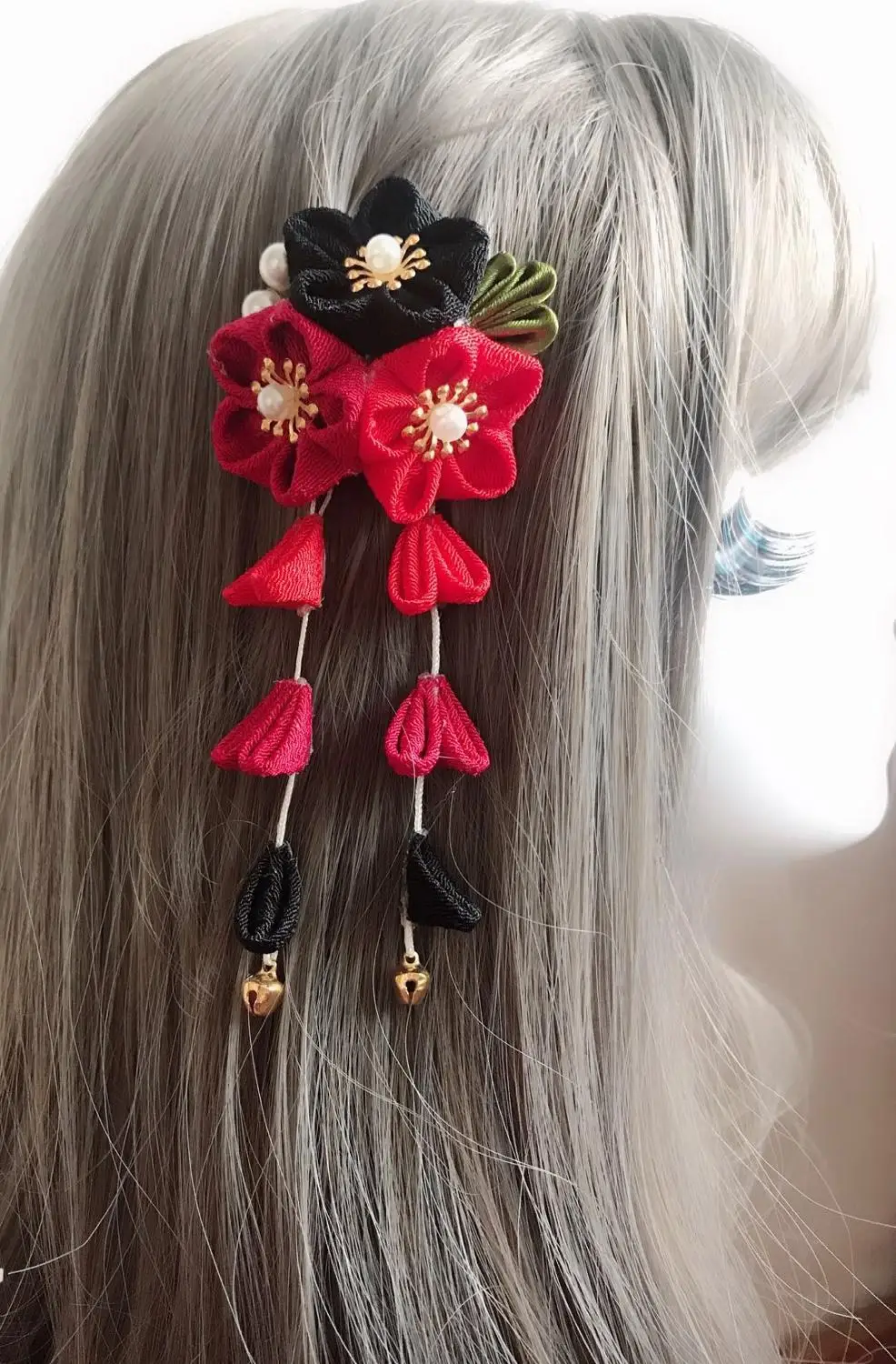Японская шпилька для волос ручной работы с кисточками заколка для волос tsuami zaiku украшения для волос женский головной убор кимоно Гейша аксессуары для волос Косплей - Цвет: D