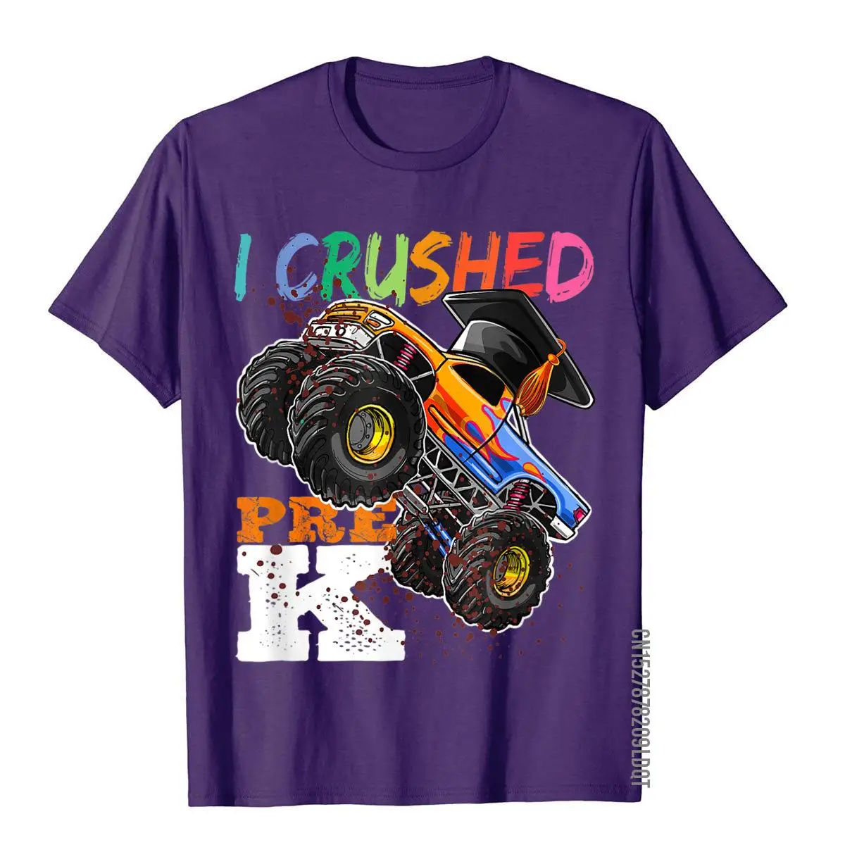 I Crushed Pre K Monster Truck Back to School Cap Kids Boys T-Shirt__B6557purple