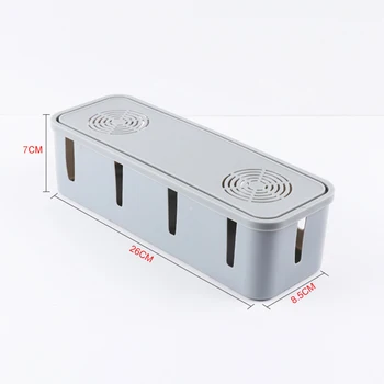 

Wire Socket Storage Box Cooling Hole Power Cord Storage Box Gray Wire Storage Box Hide Wires Spacious Open Space