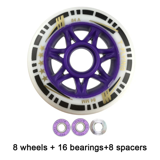 8 шт./компл. 84A 84 мм колеса для роликовых коньков Профессиональный Скорость Катание на коньках, кататься на коньках ролика колеса для гонок Patines LZ82 - Цвет: purple wheel bearing