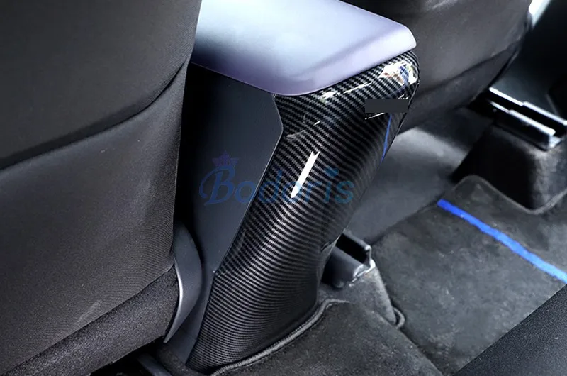 Для Toyota C-HR CHR углеродного волокна цвет для салона для заднего сиденья анти Kick Garnish панель крышка автомобиля Стайлинг Аксессуары