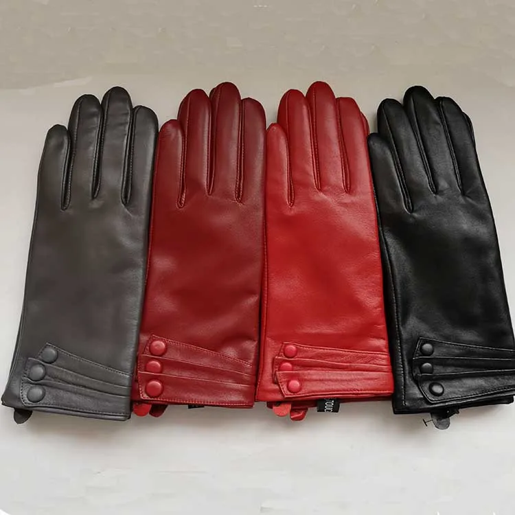 Кожаные перчатки из козьей кожи, зимние Утепленные перчатки с мехом, теплые перчатки из козьей кожи для вождения