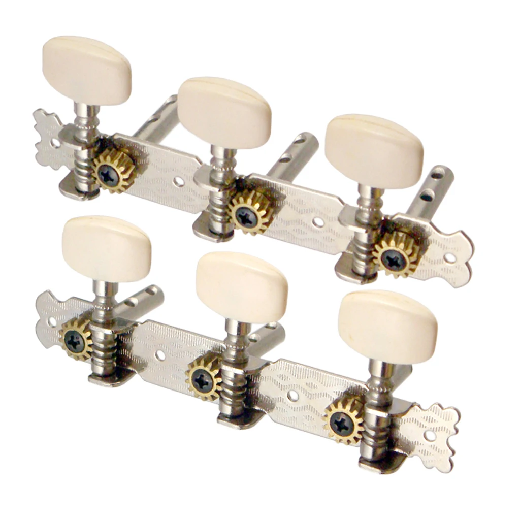 Set Of 6 Strings Tuning Pegs Tuners For Classical / Acoustic / Folk Guitar, 3R + 3L