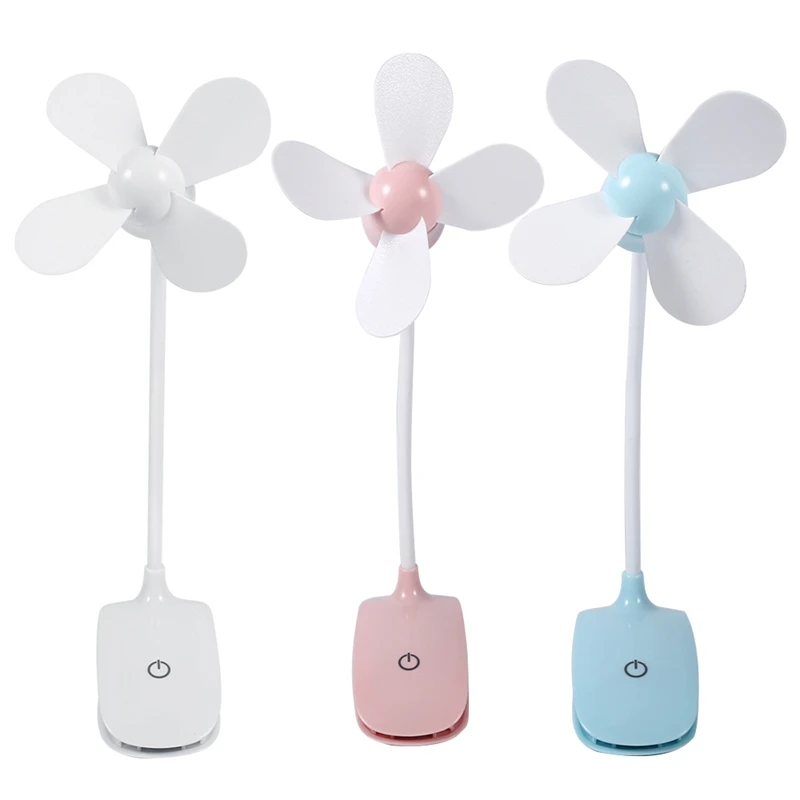 Hot Simple And Stylish Fan Press Switch Fan Mini Charging Fan Office Desktop Clip Small Fan