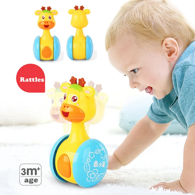 Newest Arrival Baby Tumble Toy Multicolor Cartoon Giraffe Shape Roly-Poly Doll Gift for Infant Boys Girls 1