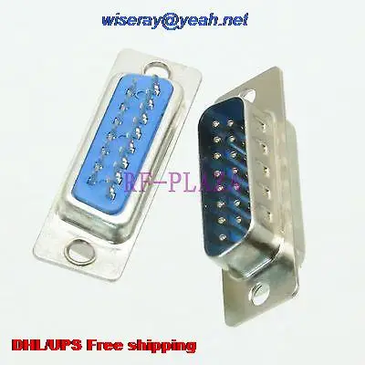 

DHL/EMS 1000pcs Connector DB15 DB-15 D-SUB male plug 15 Pin VGA socket 2 Rows -A3