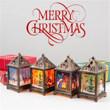 

Creative Christmas LED Santa Claus Snowman Night Light Retro Wind Lantern Christmas Decorations Desktop LED Night Light