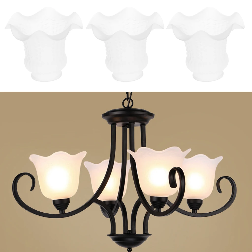 3pcs Glass Shades for Wall Sconce Lights and Ceiling Fan Lights Chandelier