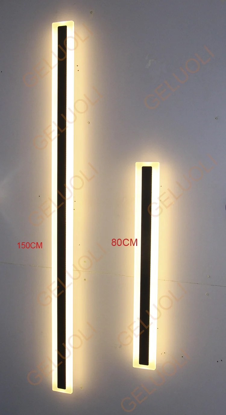 Luminária de Parede Linear à Prova Iluminação para Varanda Casa de Hotel D'água Estilo Minimalista Outoor Led Ip65 20 Luminárias de parede externas
