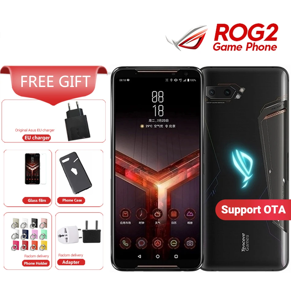 Asus игровой телефон с глобальной прошивкой ROG 2 8 Гб 128 ГБ II ZS660KL 6 59 &quotSnapdragon 855 + 6000 мАч