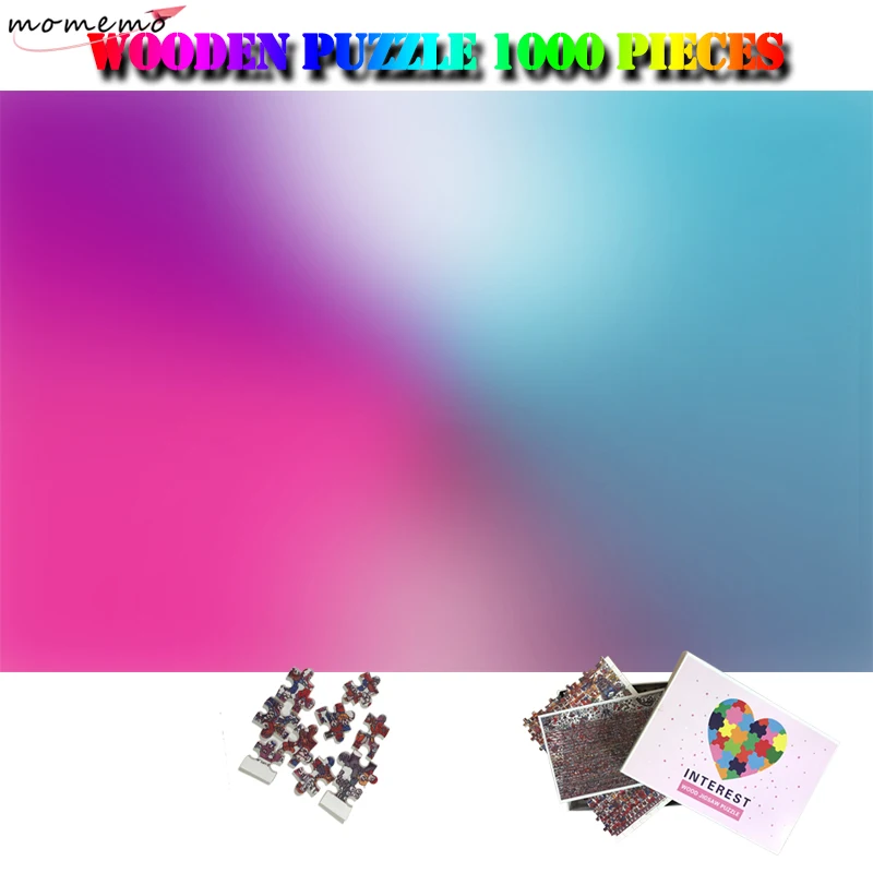 MOMEMO градиентные цветные пазлы с рисунком RGB радуги, пазлы 1000 штук деревянные пазлы для взрослых сборочные игрушки