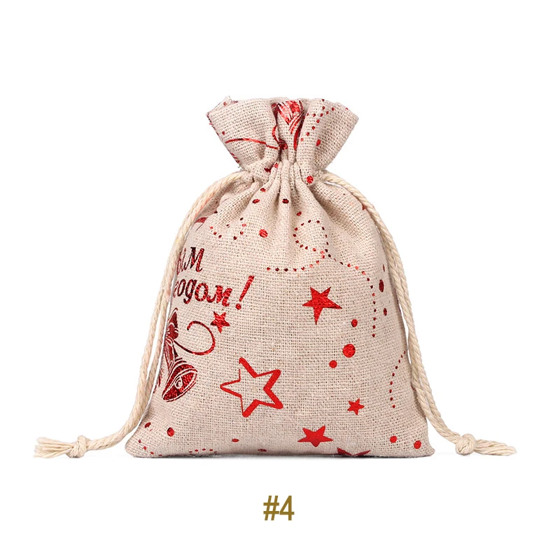 Christmas bag 004 Рождественская сумка для конфет, Экологичная, Брезентовая, Подарочная сумка, Санта, олень, лось, на год, Рождество, Nevidad, лучшие подарки для детей, вечерние, для мероприятий - Цвет: Christmas bag 004