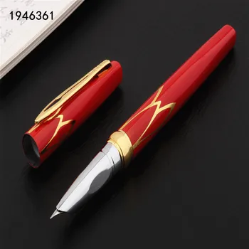 

High quality 3019 Red Business office Fine Nib Fountain Pen New student School Stationery Supplies ink pens