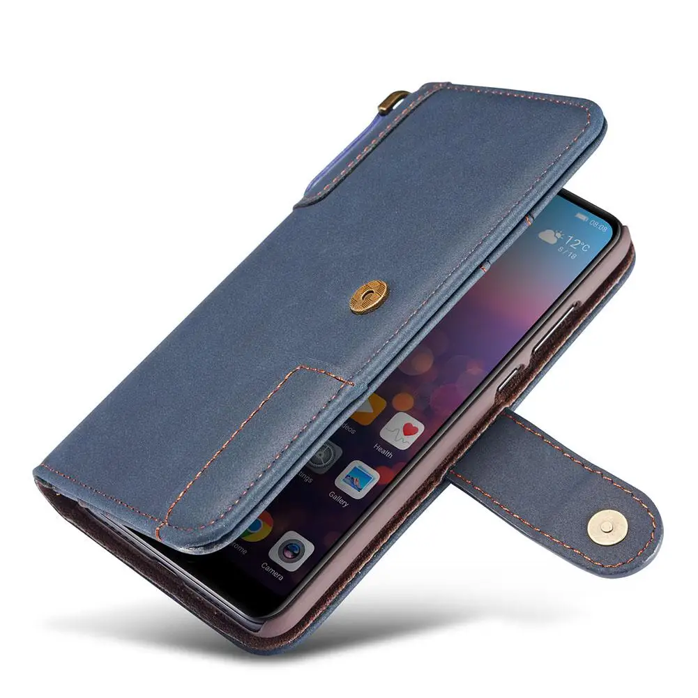 Вертикальный чехол для телефона HUAWEI P20 LITE/NOVA 3E в деловом стиле ретро из воловьей кожи с ремешком и кнопкой D20