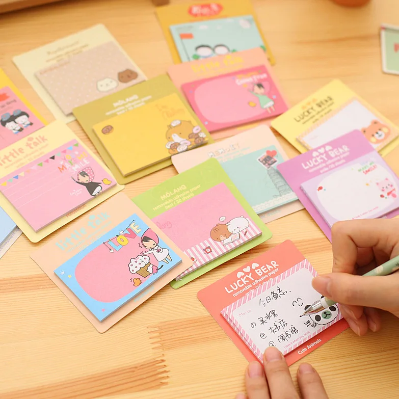 

Cute Cartoon Stationery Sticky Notes Kawaii Bear Anime Memo Pad for School Accessories Creative Planner Sticker Office Decor
