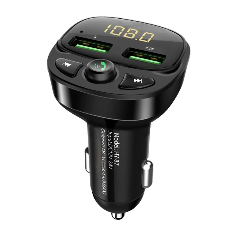 Автомобильный комплект JaJaBor Bluetooth 5,0, Handsfree, fm-передатчик, модулятор, музыкальный mp3-плеер, двойной USB, автомобильное зарядное устройство, поддержка TF карты, U диск