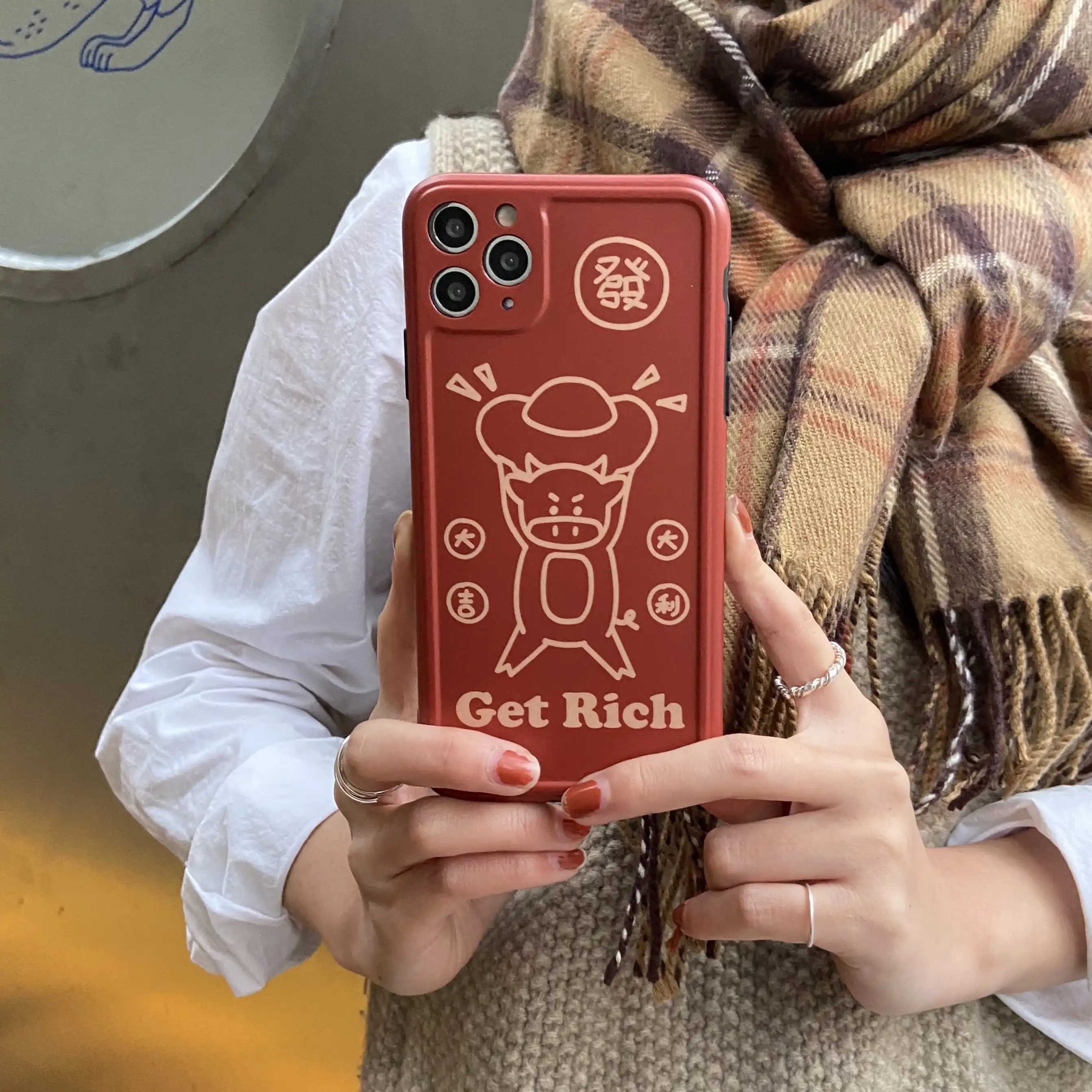 21新年牛金持ち電話ケースiphone 12 11プロマックスxr X Xs最大7 8プラスカバー保護12ミニse Fundas Phone Case Covers Aliexpress