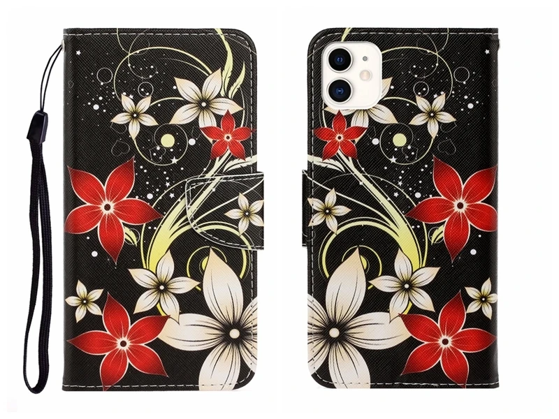 iphone 6 cardholder cases Flower Phone Case For iPhone 12 11 Pro X XS XR Max 6 6S 7 8 Plus SE 2020 Flip Leather Wallet Card Slot Back Book Cover Fundas phone cases for iphone 8