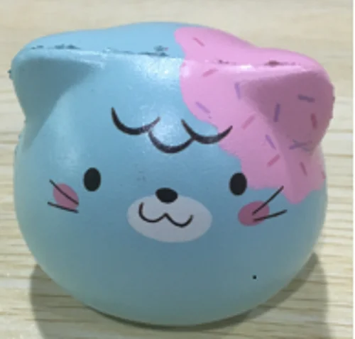 blue Punimaru мягкие мини кошачьи головы ароматизированные с может выдавливать медленно отскок релиз давление анти-стресс подарки для детей - Цвет: blue