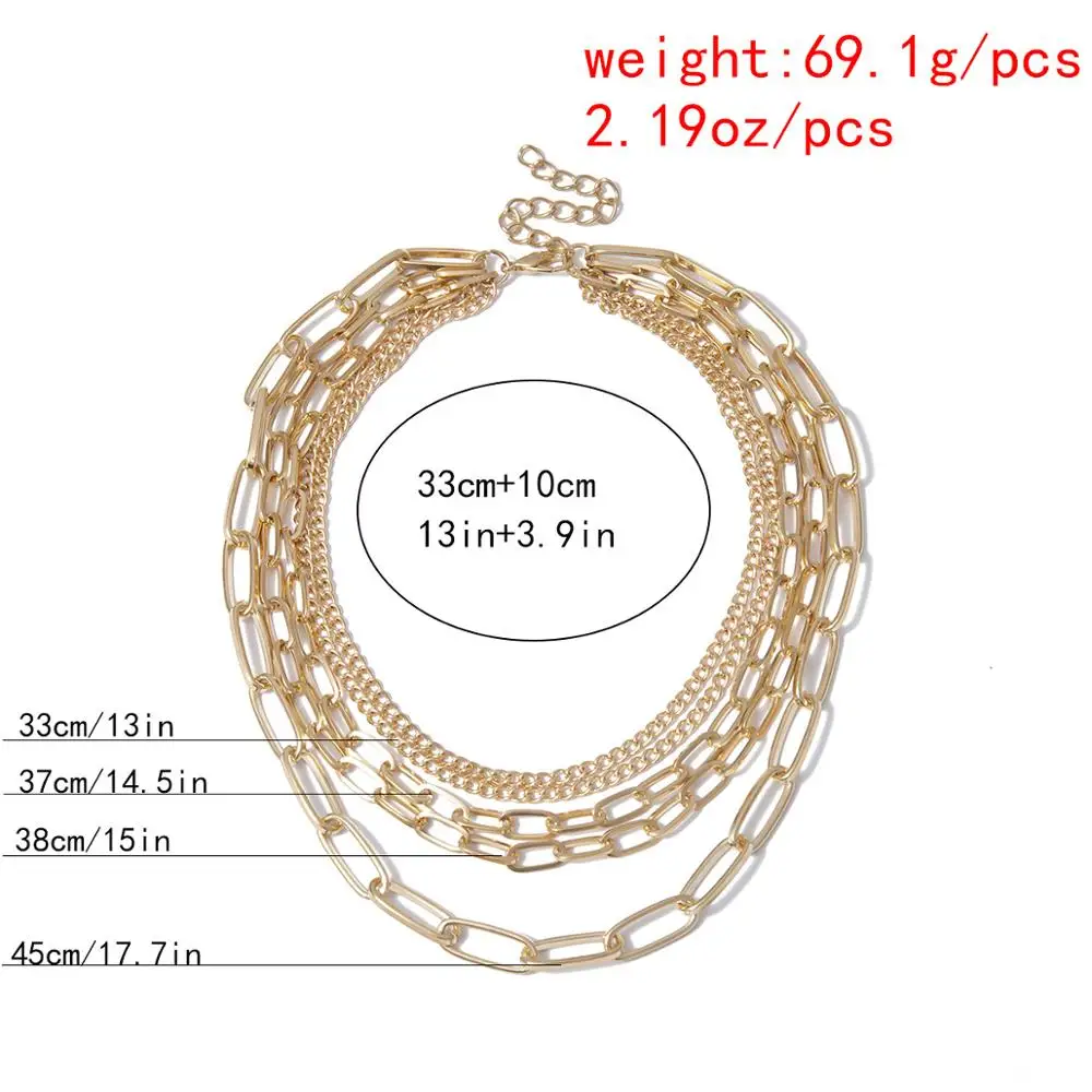 KMVEXO модное Золотое многослойное ожерелье с замком винтажное короткое ожерелье в стиле панк Трендовое ожерелье-чокер s для женщин