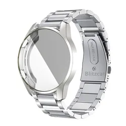 2-in-1 Stainless Steel Metal Strap and Screen Protector Case for GT 3 46MM (3)
