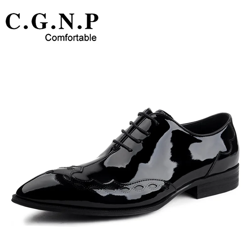 

Men Shoes Youth England Leather Shoes Business Dress Shoes Patent Cowhide Shoes Cowhide Pointed Toe