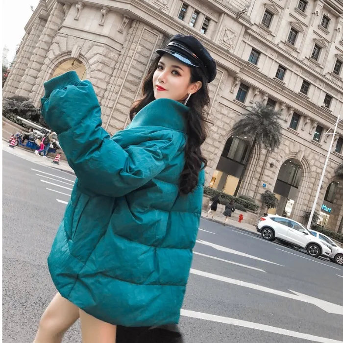 

2019 Winter New Style Korean-style Lace-up Waist Hugging Slimming Thick Loose-Fit Students Short Long Sleeve Cotton Overcoat WOM