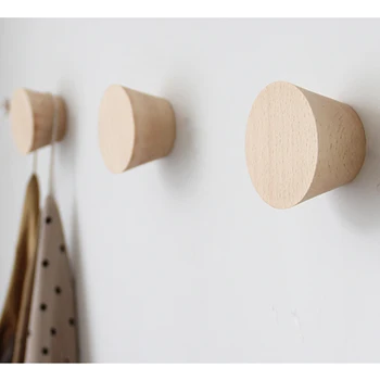 

Nordic Style Beech Wood Clothes Hooks Hangers Coat Racks Wooden Art Design Robe Hook Home Decoration Accessories For Bag Hat