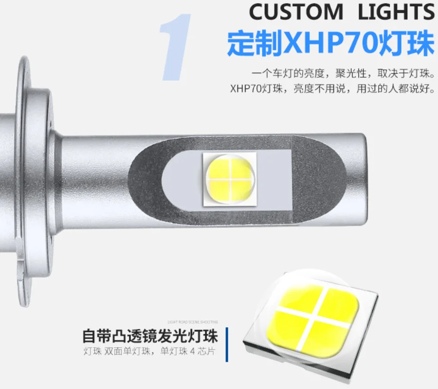 

2PCS Car mini led H8 H9 H11 12000lm Headlight 6000K Bulbs Kit HB3 9005 9006 HB4 H4 9012 H7 XHP70 led 100W turbo auto headlamp
