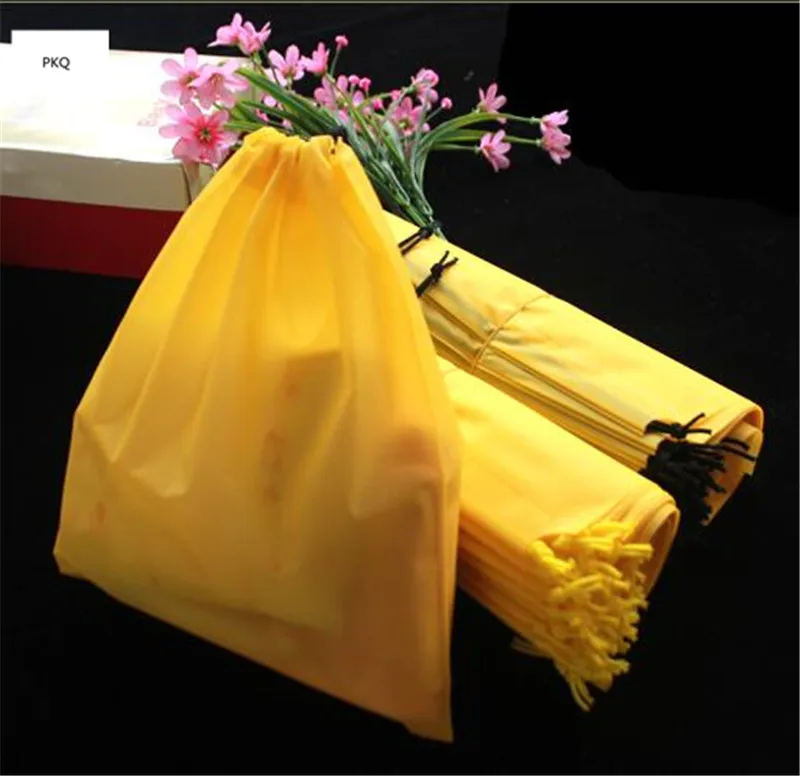 Желтый матовый EVA Drawstring Чехол дорожная сумка для хранения Портативная сумка для хранения одежды багажные сумки водонепроницаемая сумка для одежды сумка для обуви