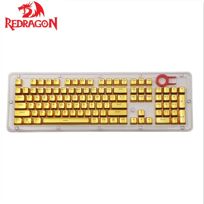 Redragon Keycaps 104 Duplo Tiro Retroiluminado Galvaniza Pudim Keycap Conjunto com Extrator para Faça Você Mesmo Cereja mx Rgb Teclado Mecânico