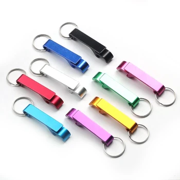 

100Pcs Multifunctional Aluminum Beer Keychain Bottle Opener Bottle Opener Keychains Keyrings Wedding Gift