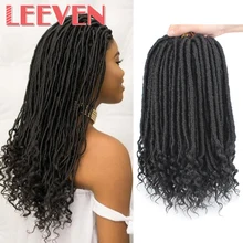 Leeven Goddess Faux Locs Hair With the Curls Crochet Braiding Hair 14 18 Inch Synthetic Crochet Braids Hair Extension