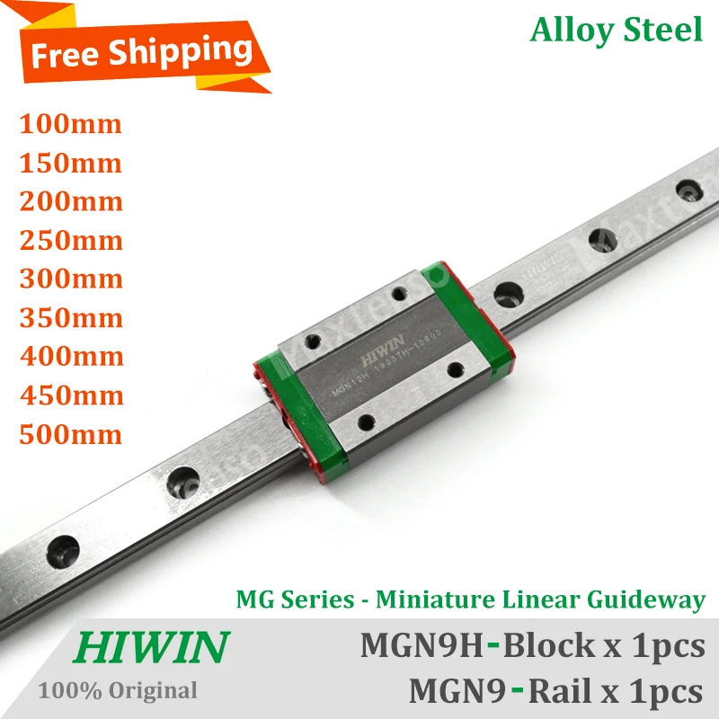 Линейная направляющая HIWIN MGN9 100 150 200 250 300 350 400 450 мм блок MGNR9 MGN9H для 3D-принтера