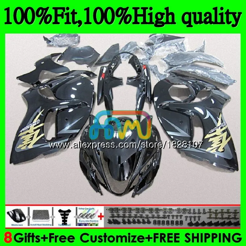 Инъекции для SUZUKI Hayabusa GSXR1300 08 09, 10, 11, 12, 56BS. 16 GSX-R1300 GSXR 1300 2008 2009 2010 2011 2012 обтекателя завод черный