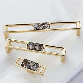 Nordic Marble Shell Cabinet Handle Knobs Cupboard Drawer And Wardrobe Pulls Kitchen Furniture Hardware Home Improvement